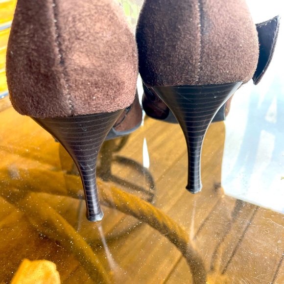 Madeline sexy boots in soft suede, Gold Buckle accent, 2.8" heel. - Picture 5 of 7